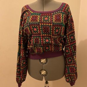 Anthropologie Farm Rio crochet womens sweater size L
